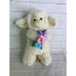 PJ Toys Inc Lamb Sheep Plush Holding Flowers Stuffed Animal Toy